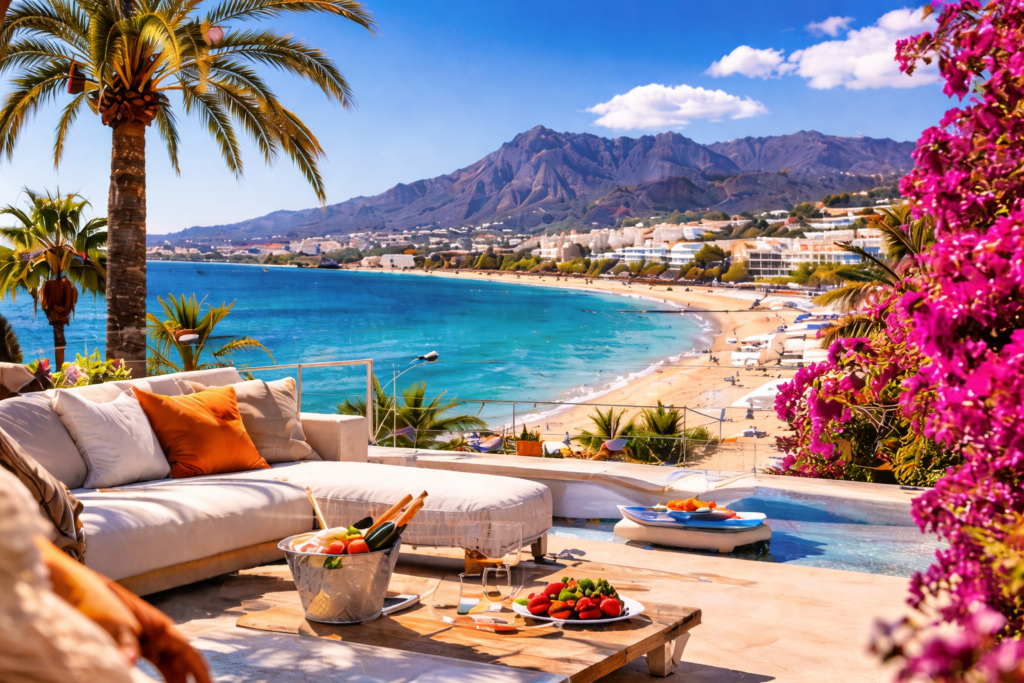 Mediterranean terrace with ocean view